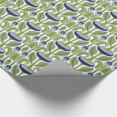 Art Nouveau gestileerde blauwe tulpen Cadeaupapier (Hoek)