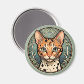 Art Nouveau Gevlekte Kat Magneet (Voorkant / Achterkant)