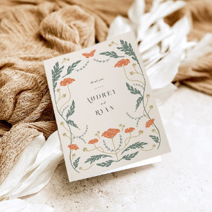  art nouveau gevouwen bedankkaart