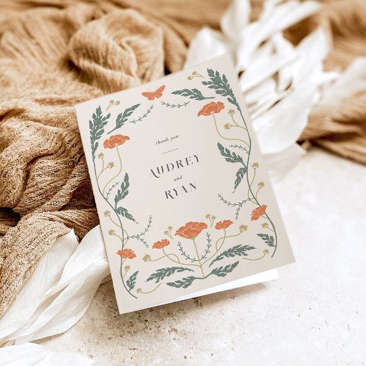  art nouveau gevouwen bedankkaart