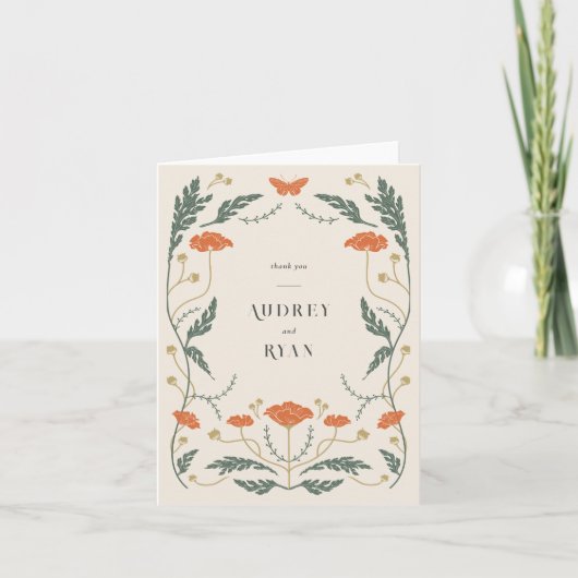  art nouveau gevouwen bedankkaart (Voorkant)