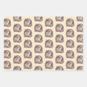  Art Nouveau Ghost met Flowers Spooky Inpakpapier Vel (Voorkant)