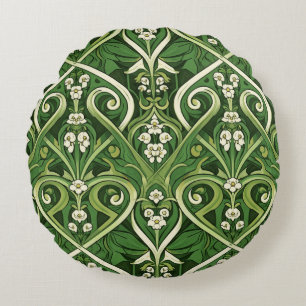 Art nouveau giftige lelietje-van-dalen rond kussen