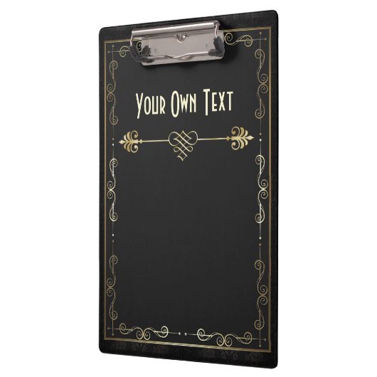 Art Nouveau Gilded over zwart Notitieboek Klembord (Links)