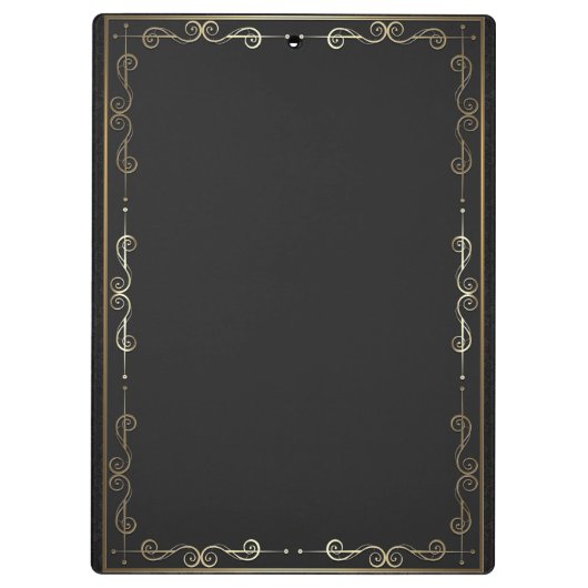 Art Nouveau Gilded over zwart Notitieboek Klembord