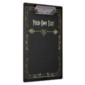 Art Nouveau Gilded over zwart Notitieboek Klembord (Rechts)