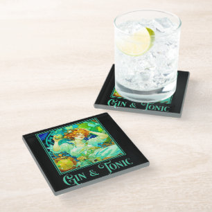 Art Nouveau Gin & Tonic Glazen Onderzetter