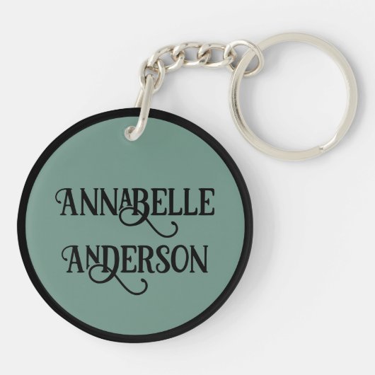 Art Nouveau Ginger Cat personaliseren Sleutelhanger (Achterkant)