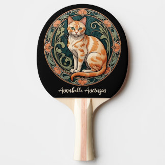 Art Nouveau Ginger Cat personaliseren Tafeltennisbatje
