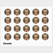 Art Nouveau Ginger Cat Ronde Sticker (Vel)