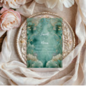 Art Nouveau Ginkgo Leaf Huwelijksuitnodiging Kaart