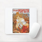 Art Nouveau Girl-cyclist Muismat (Met muis)