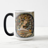  Art Nouveau Girl door Alphonse Mucha Magische Mok (Links)