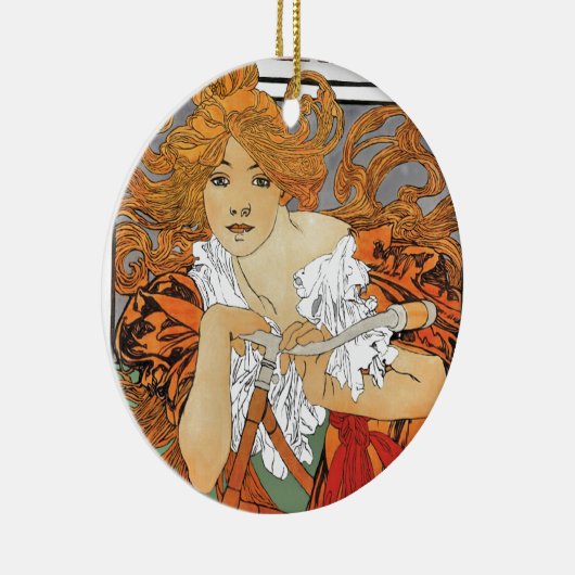  Art Nouveau Girl Keramisch Ornament (Rechts)