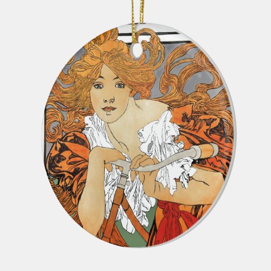  Art Nouveau Girl Keramisch Ornament (Links)