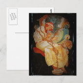 Art Nouveau Girl met Harp 1903 Briefkaart (Voorkant / Achterkant)