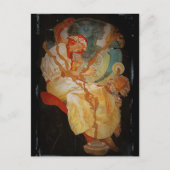 Art Nouveau Girl met Harp 1903 Briefkaart (Voorkant)