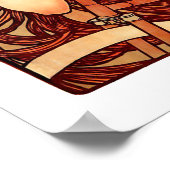  Art Nouveau Girl over fietsen Poster (Hoek)