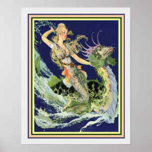 Art Nouveau "Girl & Zee Serpent" 16x20 Poster