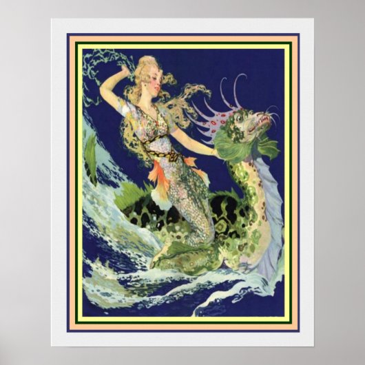 Art Nouveau "Girl & Zee Serpent" 16x20 Poster (Voorkant)