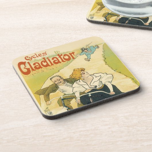 Art Nouveau, Gladiator Fietsen Bier Onderzetter (Linkerzijde)