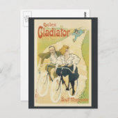  Art Nouveau, Gladiator Fietsen Briefkaart (Voorkant / Achterkant)