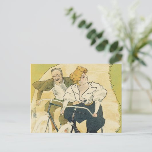 Art Nouveau, Gladiator Fietsen Briefkaart (Staand voorkant)