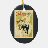  Art Nouveau, Gladiator Fietsen Keramisch Ornament (Achterkant)