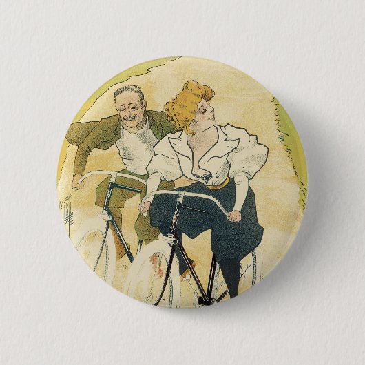 Art Nouveau, Gladiator Fietsen Ronde Button 5,7 Cm (Voorkant)
