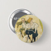 Art Nouveau, Gladiator Fietsen Ronde Button 5,7 Cm (Voorkant /achterkant)