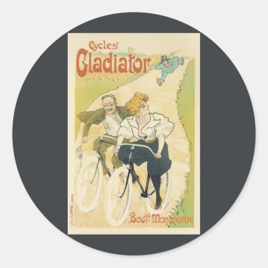  Art Nouveau, Gladiator Fietsen Ronde Sticker (Voorkant)