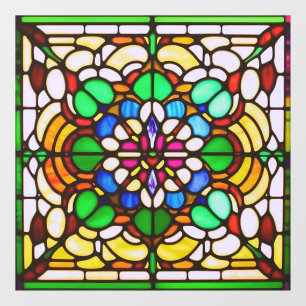 Art Nouveau Glas in lood AI Art Window Cling Raamsticker