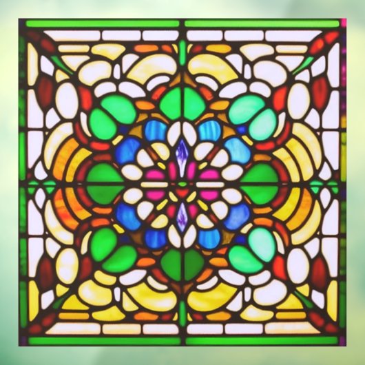 Art Nouveau Glas in lood AI Art Window Cling Raamsticker (Vel 3)