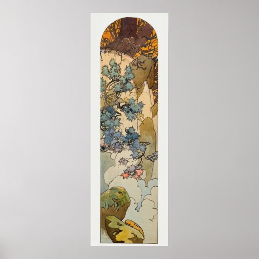 Art Nouveau Glas in lood Alphonse Mucha Poster (Voorkant)