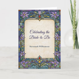 Art Nouveau Glas-in-lood Bruilofts Bruidsuitnodigi Kaart