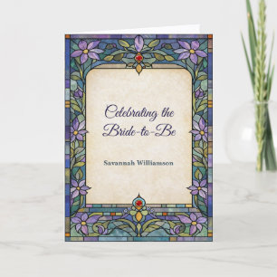 Art Nouveau Glas-in-lood Bruilofts Bruidsuitnodigi Kaart