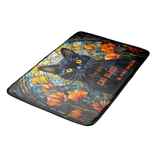 Art Nouveau Glas in lood Cat Badmat (Gekanteld)