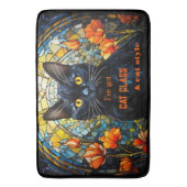 Art Nouveau Glas in lood Cat Badmat (Voorkant Verticaal)