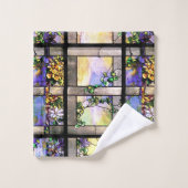 Art Nouveau Glas in lood Flowers Bath Towel Set Bad Handdoek (Wasdoekje)