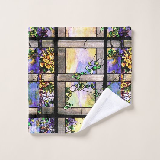 Art Nouveau Glas in lood Flowers Bath Towel Set Bad Handdoek (Wasdoekje)