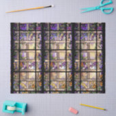 Art Nouveau Glas in lood Flowers Weefpapier Tissuepapier (Craft)