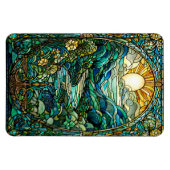 Art Nouveau Glas in lood Sunrise Landscape Art Magneet (Horizontaal)