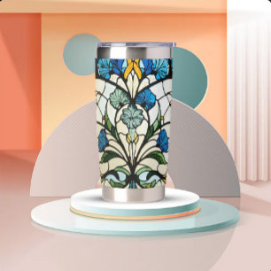 Art Nouveau Glas-in-Lood Uiterlijk Geïsoleerde Drinkbeker