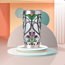 Art Nouveau Glas-in-lood Uiterlijk Geïsoleerde Drinkbeker