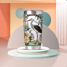 Art Nouveau Glas-in-Lood-Uitzicht Geïsoleerde Drinkbeker