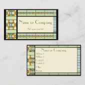 Art Nouveau Glas in lood Visitekaartje (Voorkant / Achterkant)