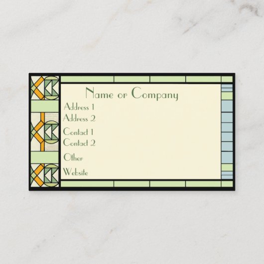 Art Nouveau Glas in lood Visitekaartje (Achterkant)