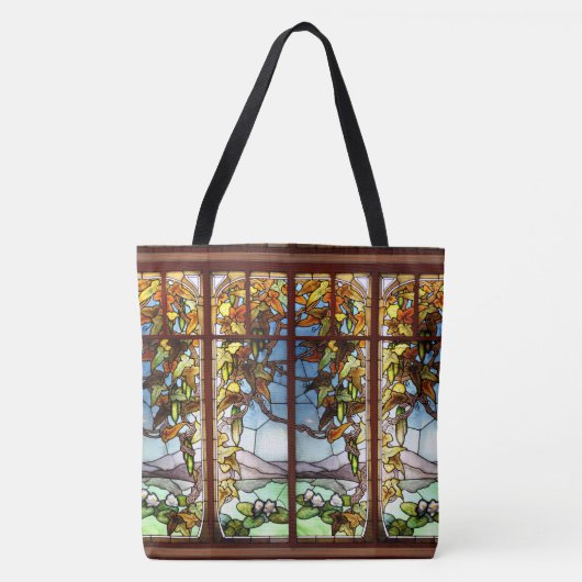 Art Nouveau Glas in lood Waterlily Gourds Tas (Voorkant)