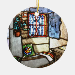 Art Nouveau Glas in lood Windows Keramisch Ornament