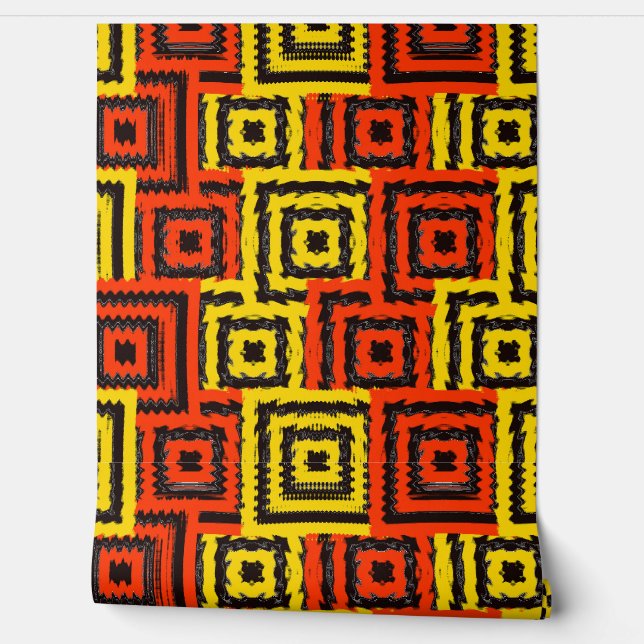 Art Nouveau Glitch Patroon  Behang (Afrollen)